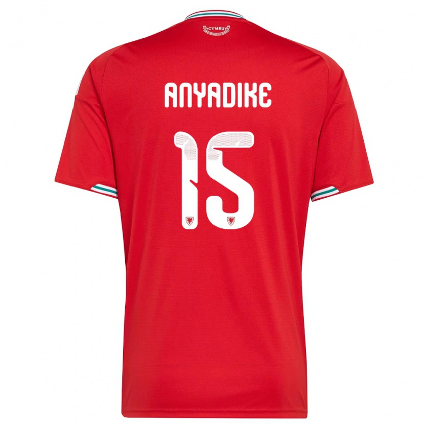Danxen Men Wales Noah Anyadike #15 Red White Green Home Jersey 26-28 T-Shirt