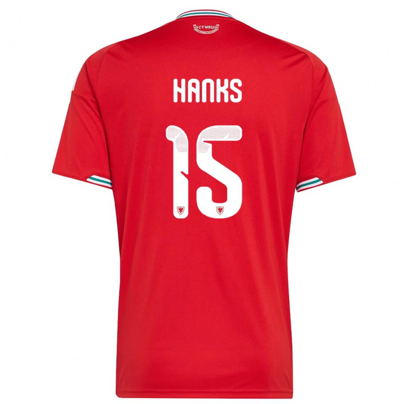 Danxen Men Wales Justin Hanks #15 Red White Green Home Jersey 26-28 T-Shirt