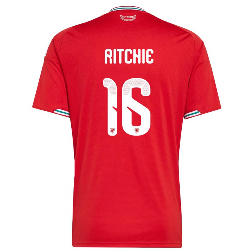 Danxen Men Wales Amelia Ritchie #16 Red White Green Home Jersey 26-28 T-Shirt