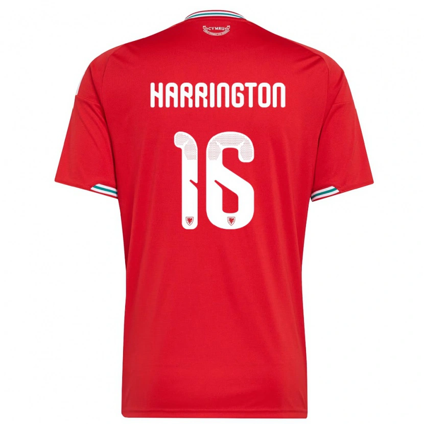 Danxen Men Wales Ryan Harrington #16 Red White Green Home Jersey 26-28 T-Shirt