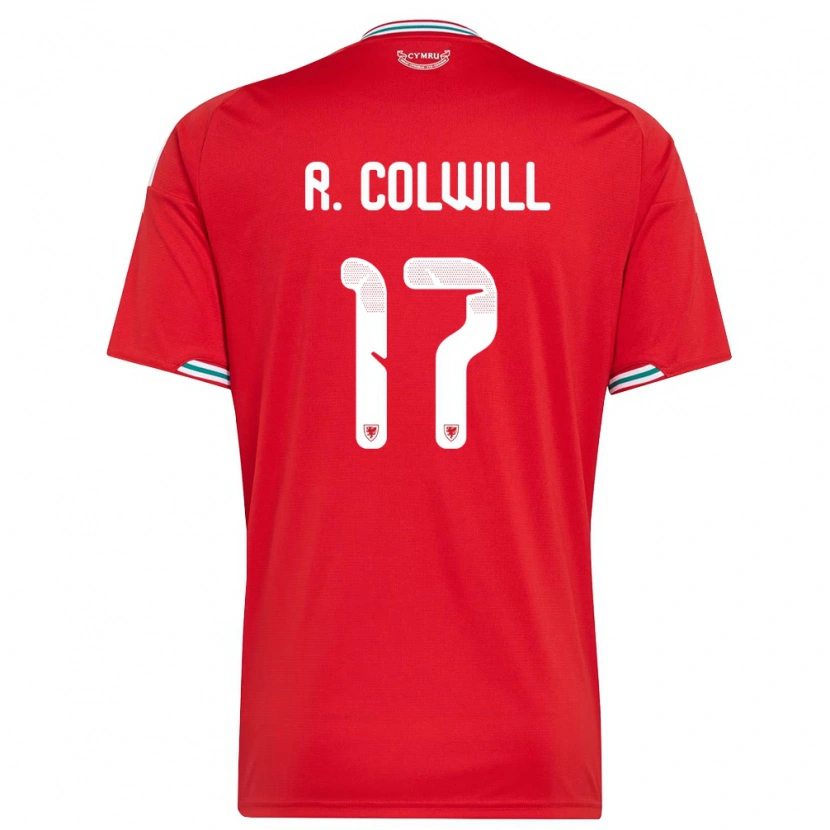 Danxen Men Wales Rubin Colwill #17 Red White Green Home Jersey 26-28 T-Shirt