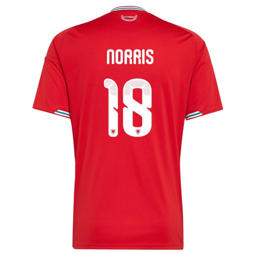 Danxen Men Wales Jacob Norris #18 Red White Green Home Jersey 26-28 T-Shirt