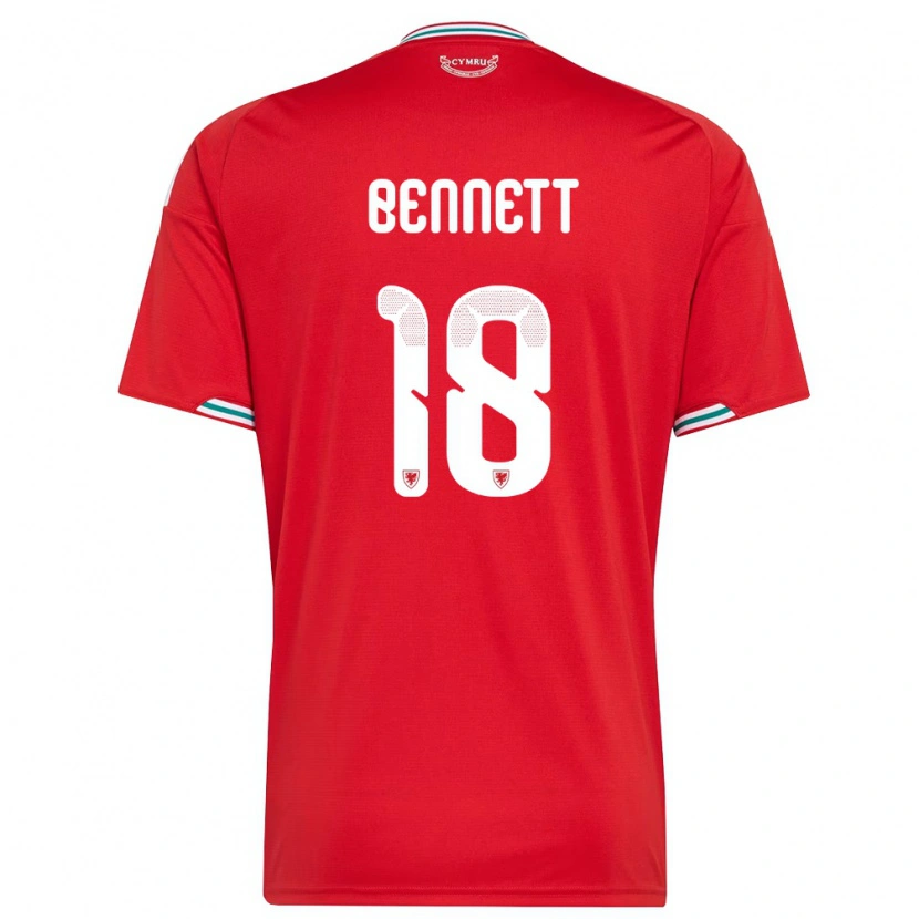 Danxen Men Wales Murphy Bennett #18 Red White Green Home Jersey 26-28 T-Shirt