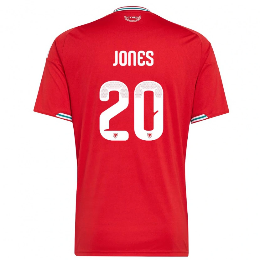 Danxen Men Wales Carrie Jones #20 Red White Green Home Jersey 26-28 T-Shirt