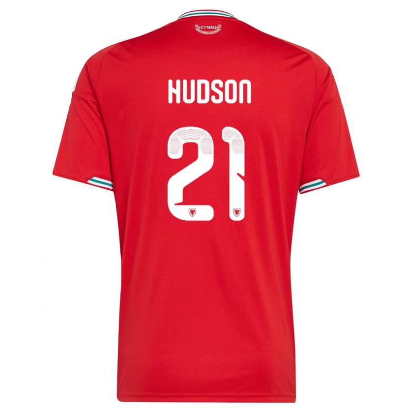 Danxen Men Wales Max Hudson #21 Red White Green Home Jersey 26-28 T-Shirt