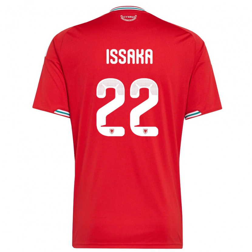 Danxen Men Wales Freddie Issaka #22 Red White Green Home Jersey 26-28 T-Shirt
