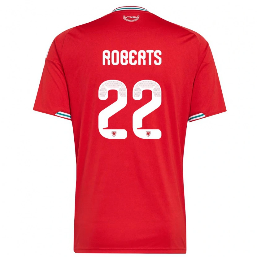 Danxen Men Wales Lucas Roberts #22 Red White Green Home Jersey 26-28 T-Shirt