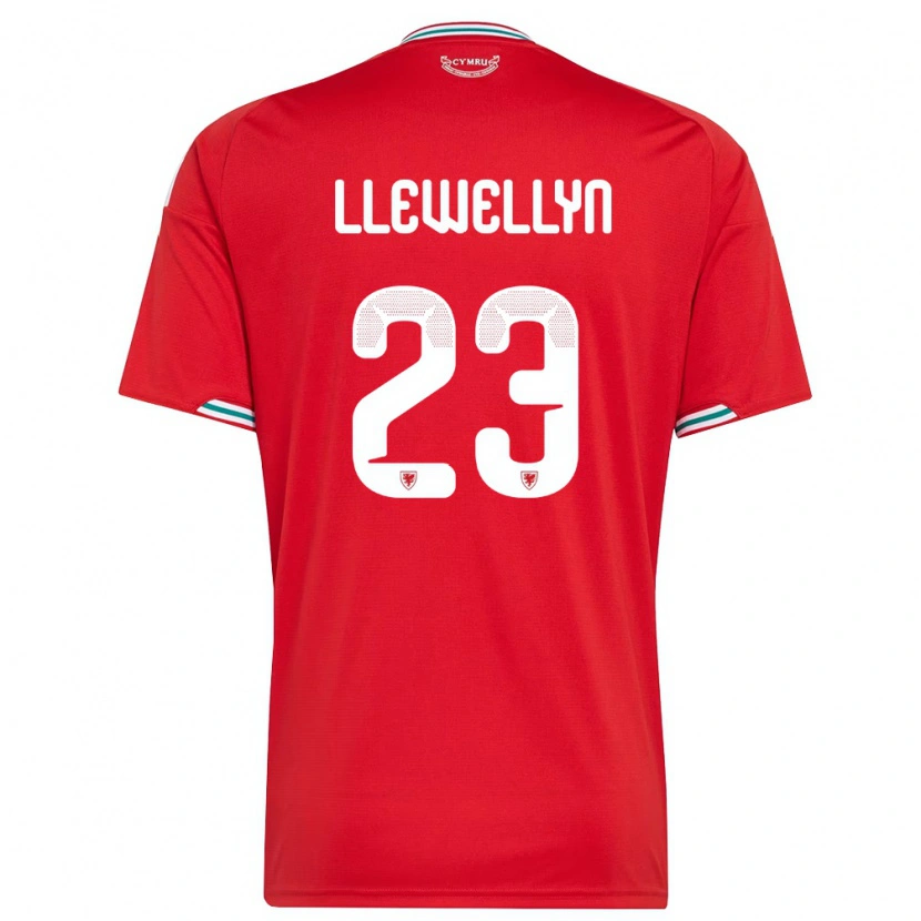 Danxen Men Wales Ffion Llewellyn #23 Red White Green Home Jersey 26-28 T-Shirt