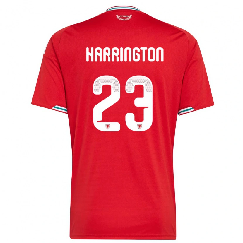 Danxen Men Wales David Harrington #23 Red White Green Home Jersey 26-28 T-Shirt