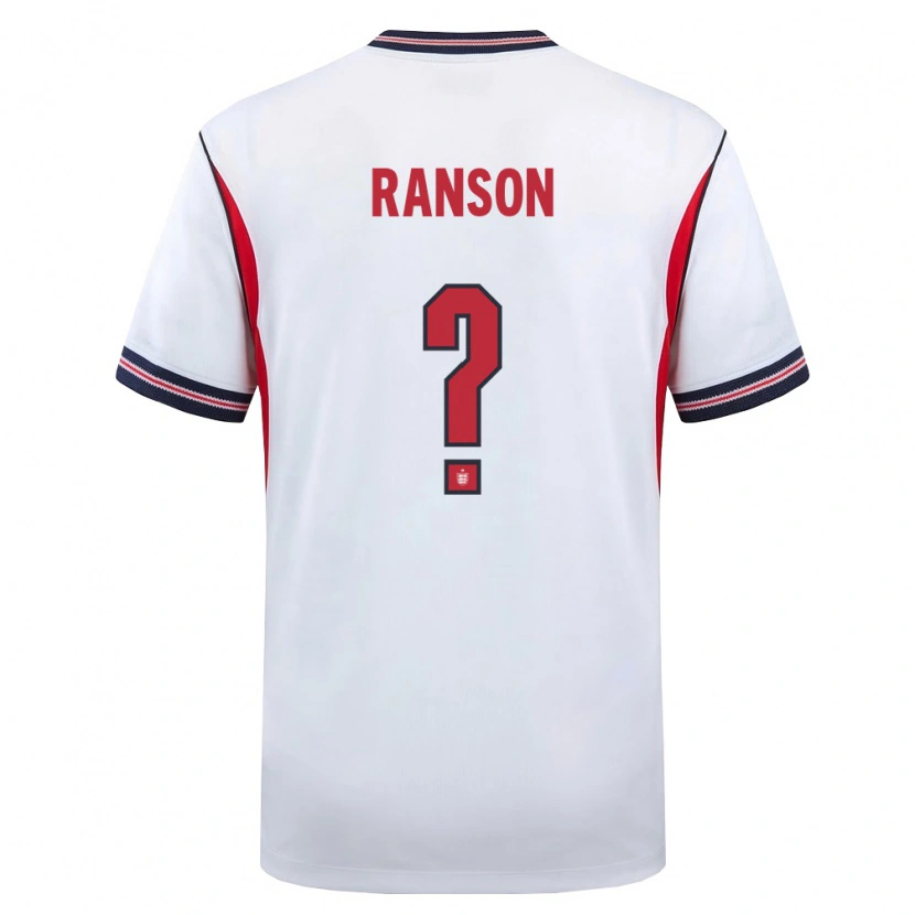 Danxen Men England Khari Ranson #0 White Navy Red Home Jersey 26-28 T-Shirt