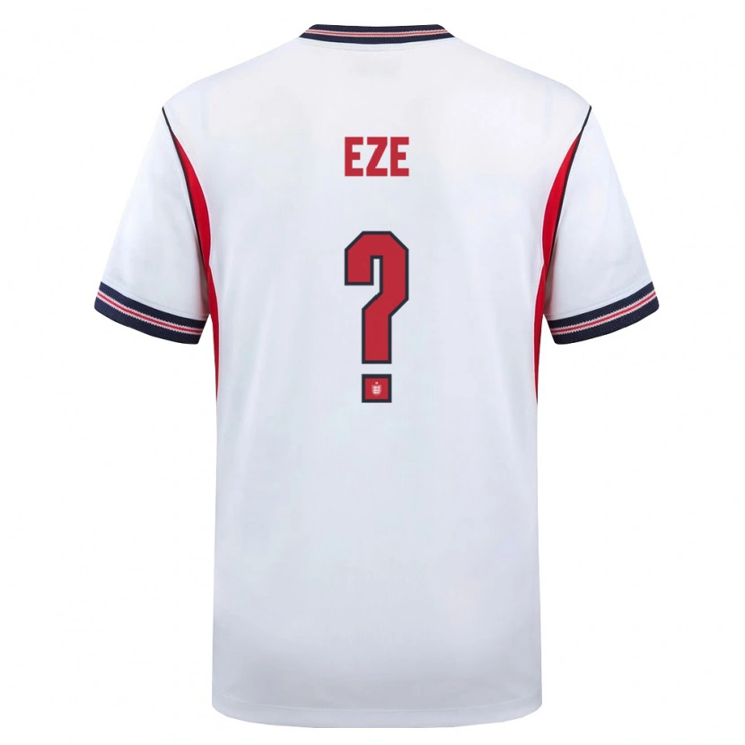 Danxen Men England David Eze #0 White Navy Red Home Jersey 26-28 T-Shirt