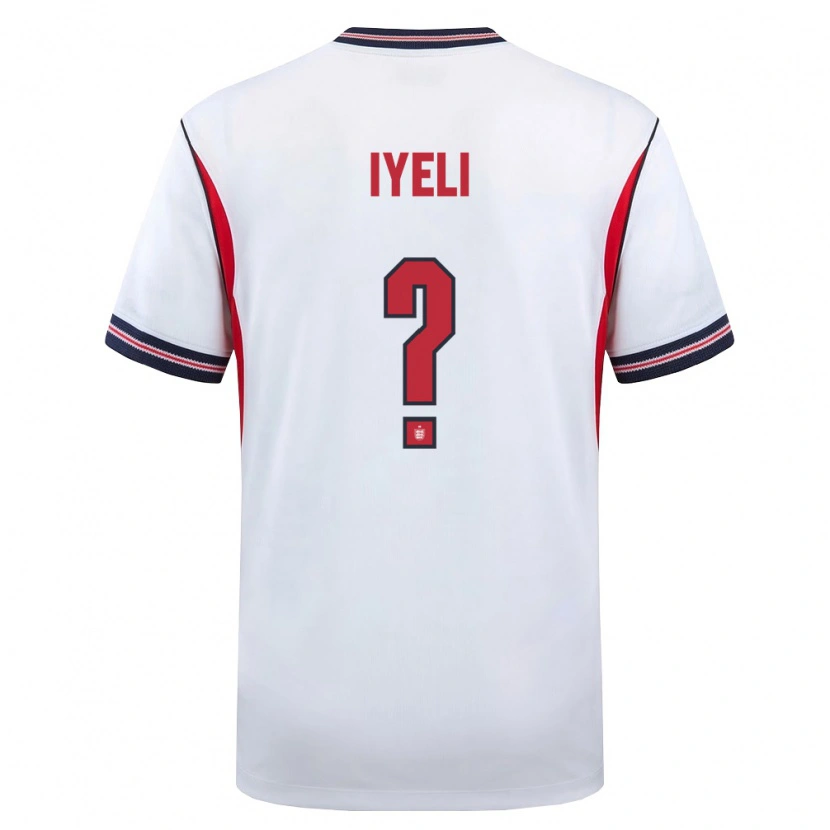Danxen Men England Mj Iyeli #0 White Navy Red Home Jersey 26-28 T-Shirt