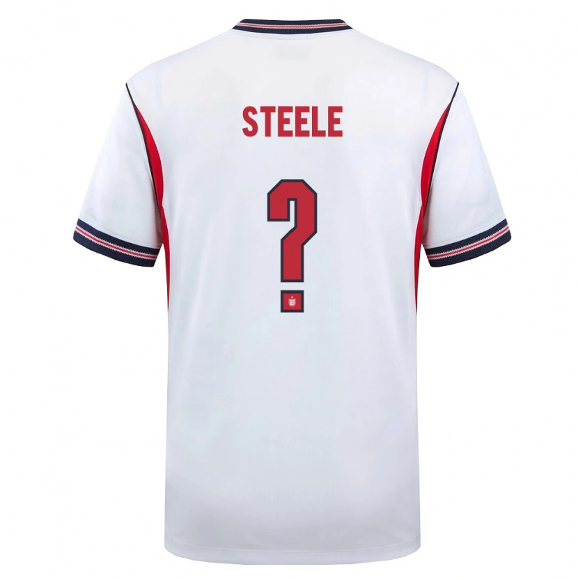 Danxen Men England Jason Steele #0 White Navy Red Home Jersey 26-28 T-Shirt