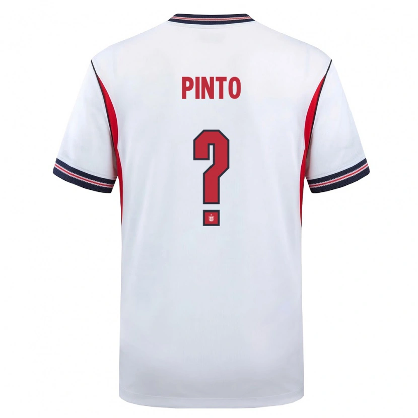 Danxen Men England Kevin Pinto #0 White Navy Red Home Jersey 26-28 T-Shirt