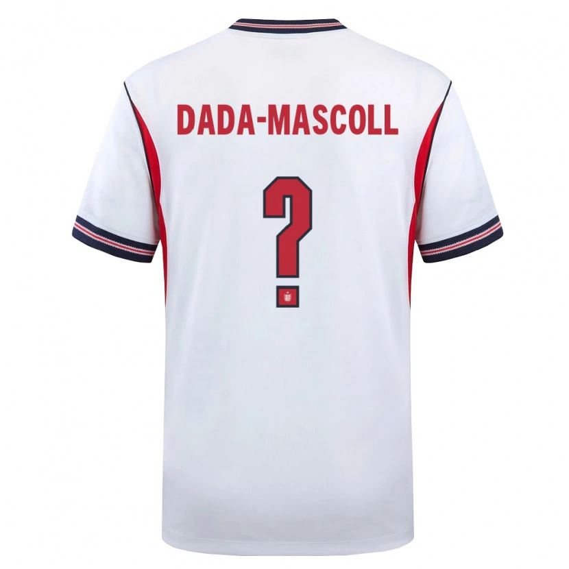 Danxen Men England Isaiah Dada-Mascoll #0 White Navy Red Home Jersey 26-28 T-Shirt