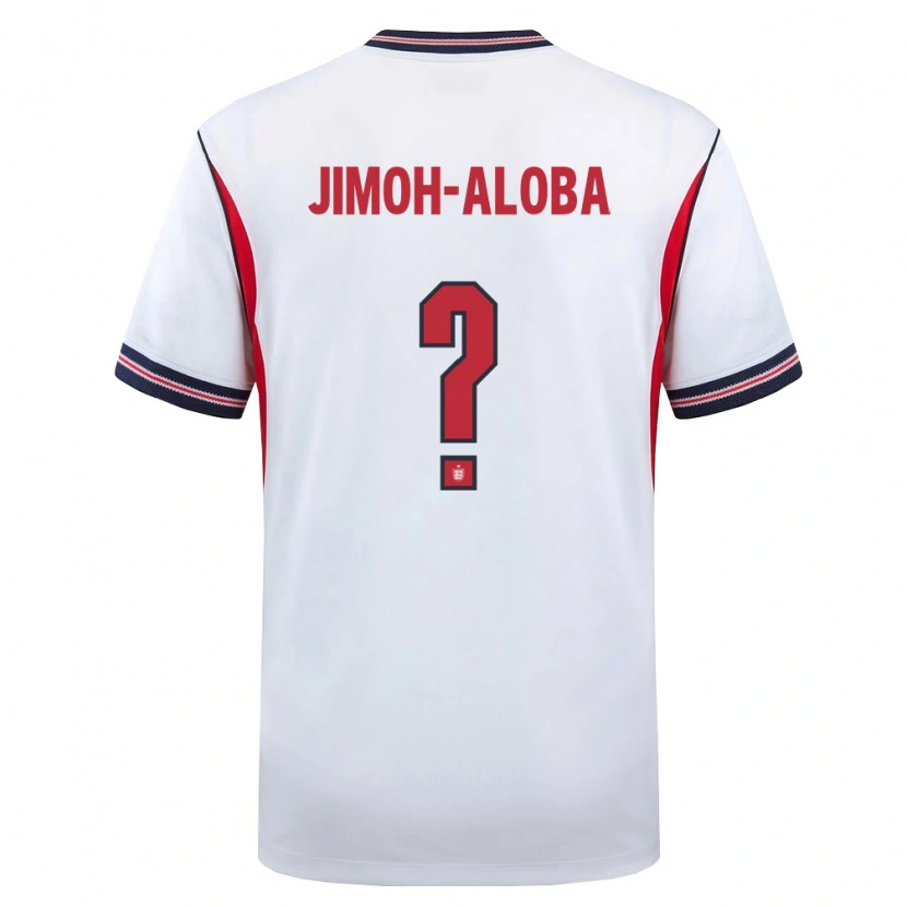Danxen Men England Jamaldeen Jimoh-Aloba #0 White Navy Red Home Jersey 26-28 T-Shirt