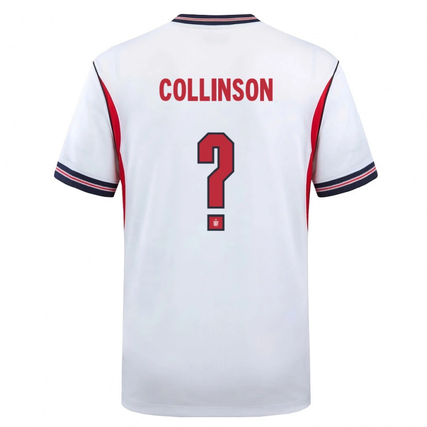 Danxen Men England Isaac Collinson #0 White Navy Red Home Jersey 26-28 T-Shirt