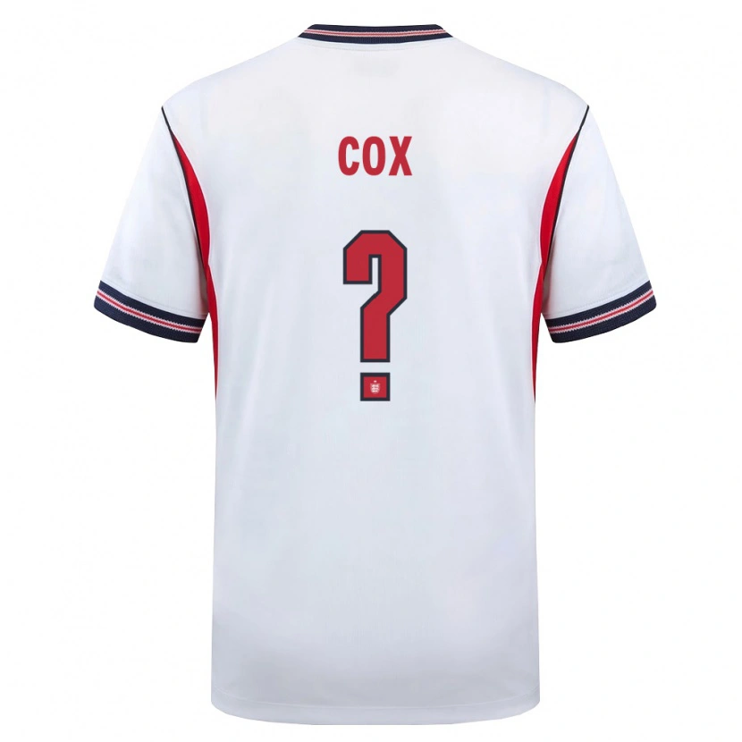 Danxen Men England Matthew Cox #0 White Navy Red Home Jersey 26-28 T-Shirt