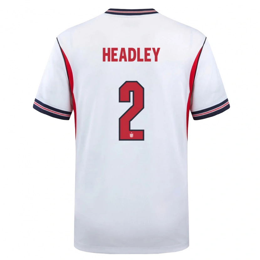Danxen Men England Dante Headley #2 White Navy Red Home Jersey 26-28 T-Shirt