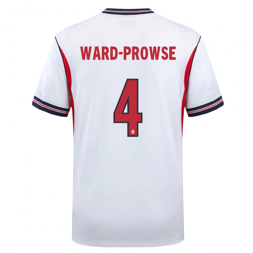 Danxen Men England James Ward-Prowse #4 White Navy Red Home Jersey 26-28 T-Shirt