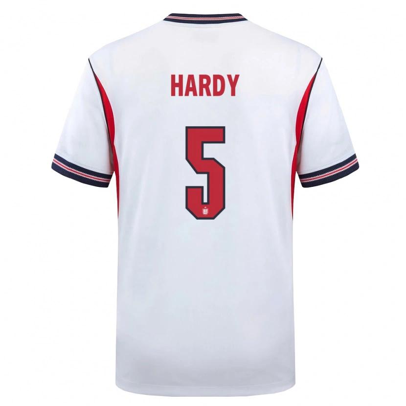 Danxen Men England Malachi Hardy #5 White Navy Red Home Jersey 26-28 T-Shirt