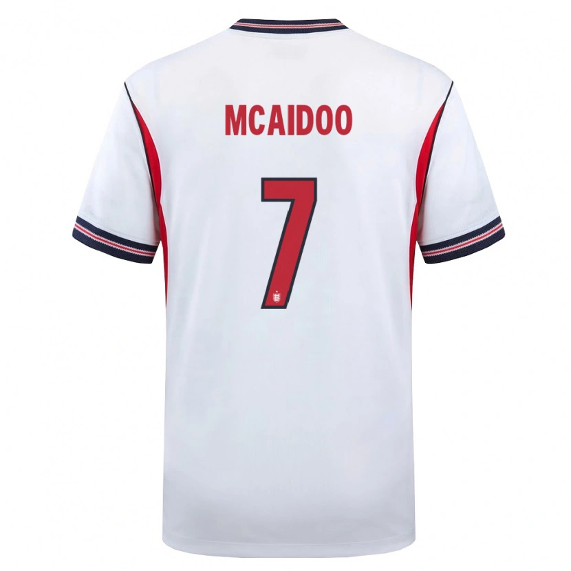 Danxen Men England Ryan Mcaidoo #7 White Navy Red Home Jersey 26-28 T-Shirt