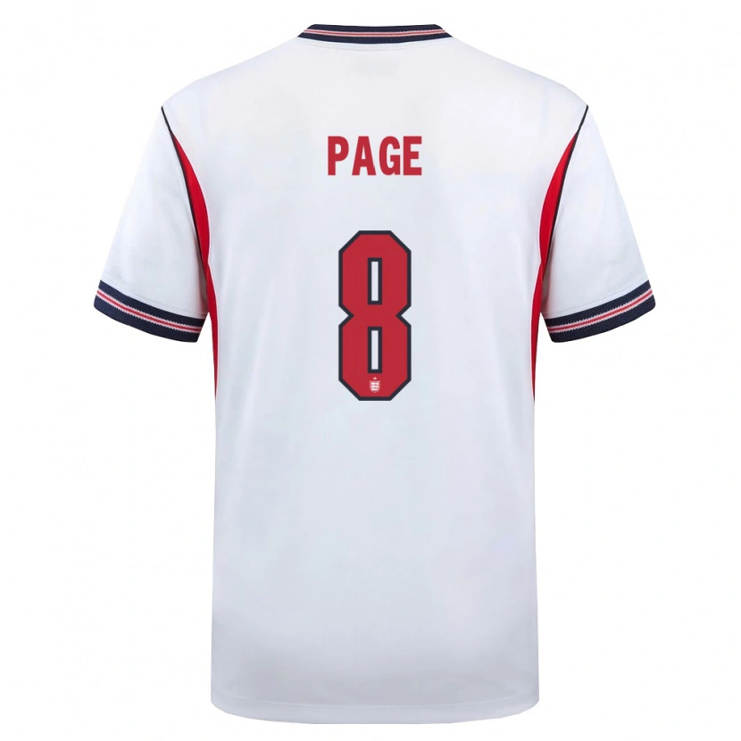 Danxen Men England Louis Page #8 White Navy Red Home Jersey 26-28 T-Shirt