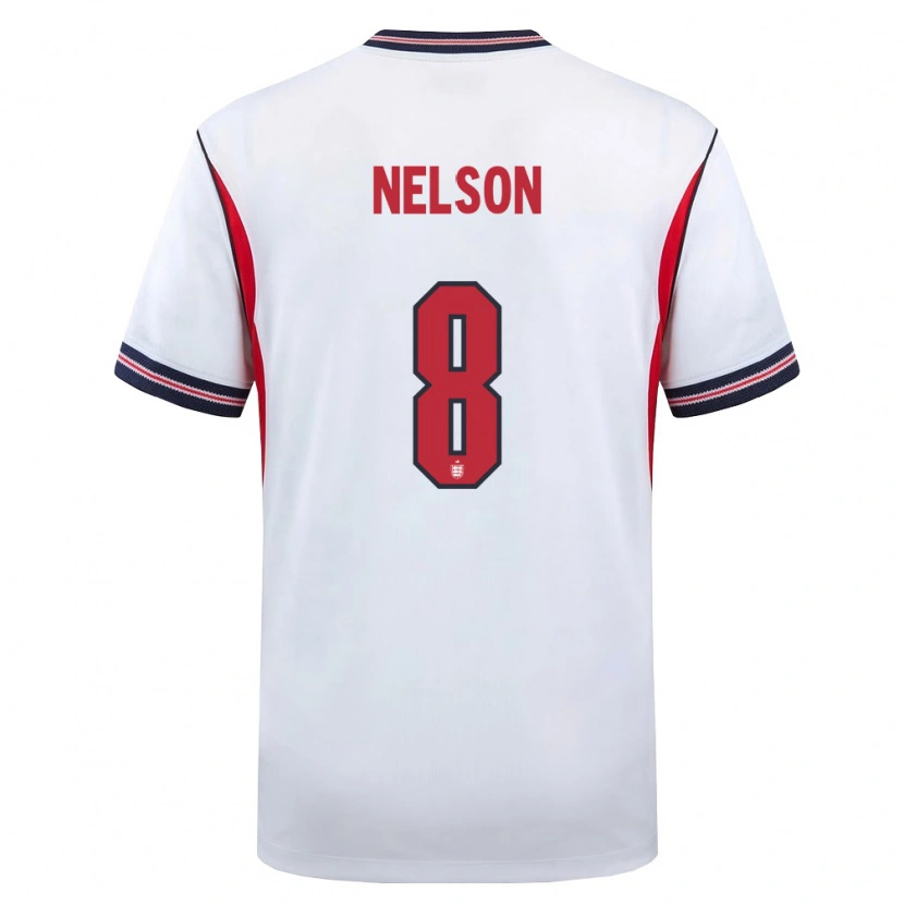 Danxen Men England Zack Nelson #8 White Navy Red Home Jersey 26-28 T-Shirt