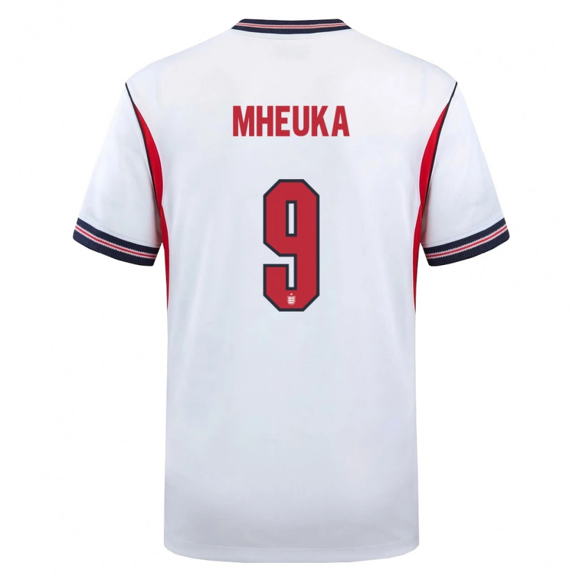 Danxen Men England Shumaira Mheuka #9 White Navy Red Home Jersey 26-28 T-Shirt