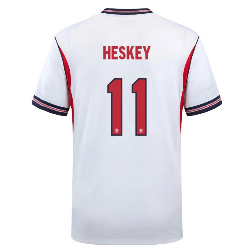 Danxen Men England Reigan Heskey #11 White Navy Red Home Jersey 26-28 T-Shirt