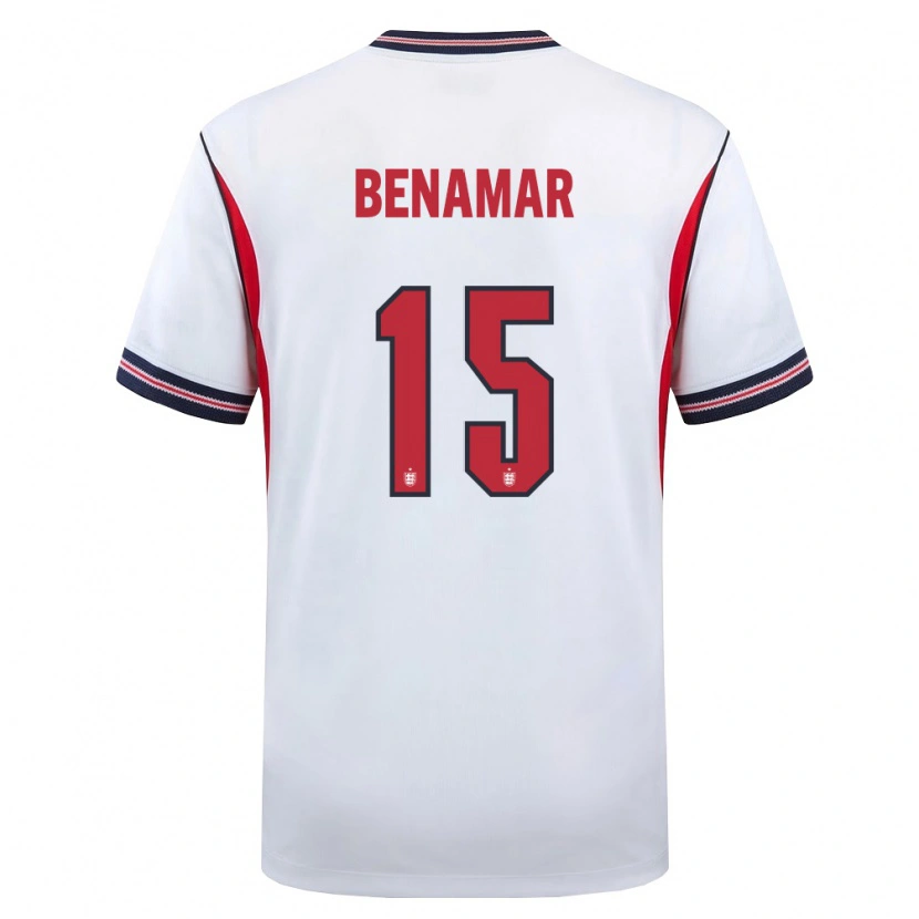 Danxen Men England Dean Benamar #15 White Navy Red Home Jersey 26-28 T-Shirt