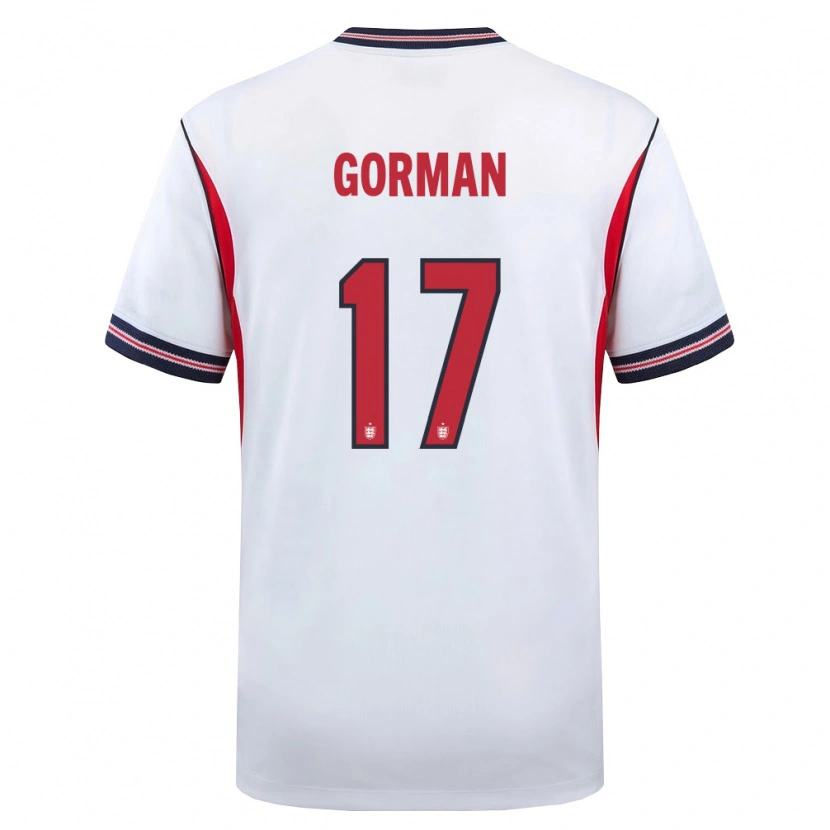 Danxen Men England Finlay Gorman #17 White Navy Red Home Jersey 26-28 T-Shirt