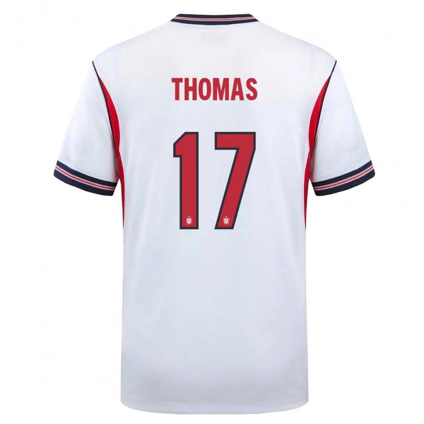 Danxen Men England Luke Thomas #17 White Navy Red Home Jersey 26-28 T-Shirt