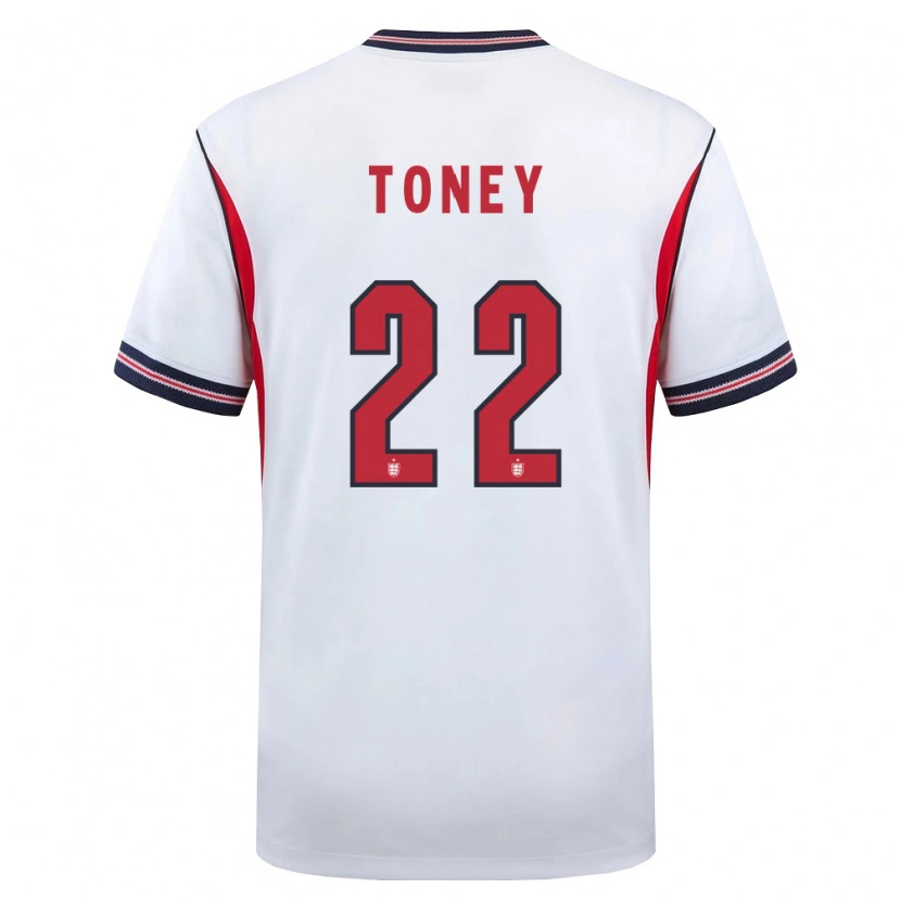 Danxen Men England Ivan Toney #22 White Navy Red Home Jersey 26-28 T-Shirt
