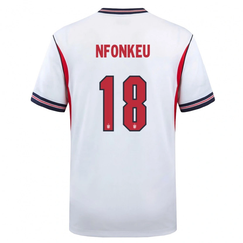 Danxen Men England Brooklyn Nfonkeu #18 White Navy Red Home Jersey 26-28 T-Shirt