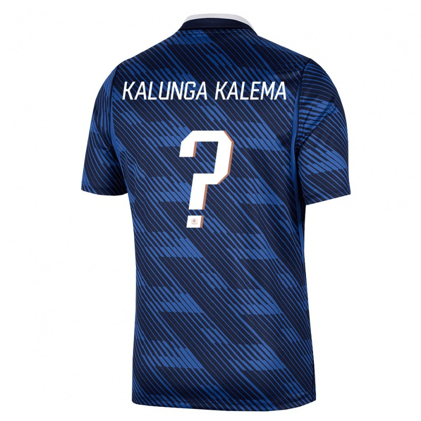 Danxen Men France Kevin Kalunga Kalema #0 Navy Blue White Home Jersey 26-28 T-Shirt