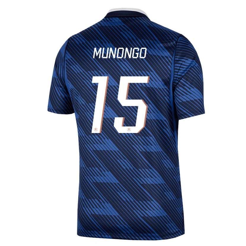Danxen Men France Believe Munongo #15 Navy Blue White Home Jersey 26-28 T-Shirt