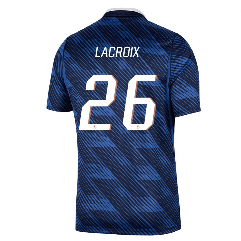 Danxen Men France Maxence Lacroix #26 Navy Blue White Home Jersey 26-28 T-Shirt