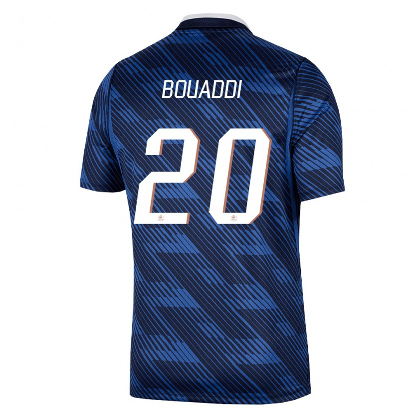 Danxen Men France Ayyoub Bouaddi #20 Navy Blue White Home Jersey 26-28 T-Shirt