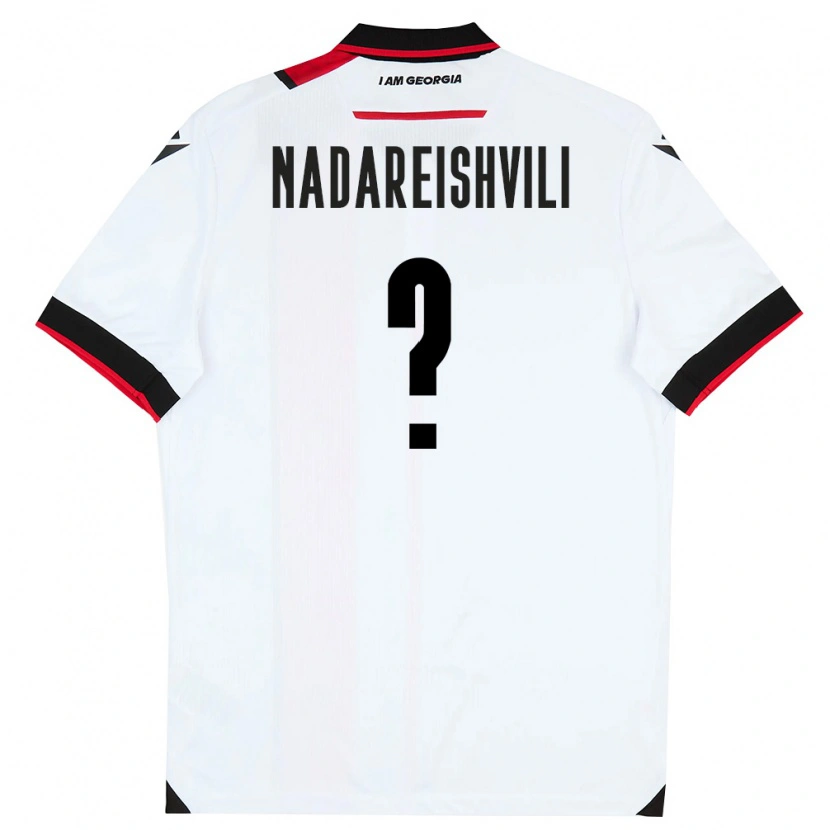 Danxen Men Georgia Gia Nadareishvili #0 White Black Red Home Jersey 26-28 T-Shirt