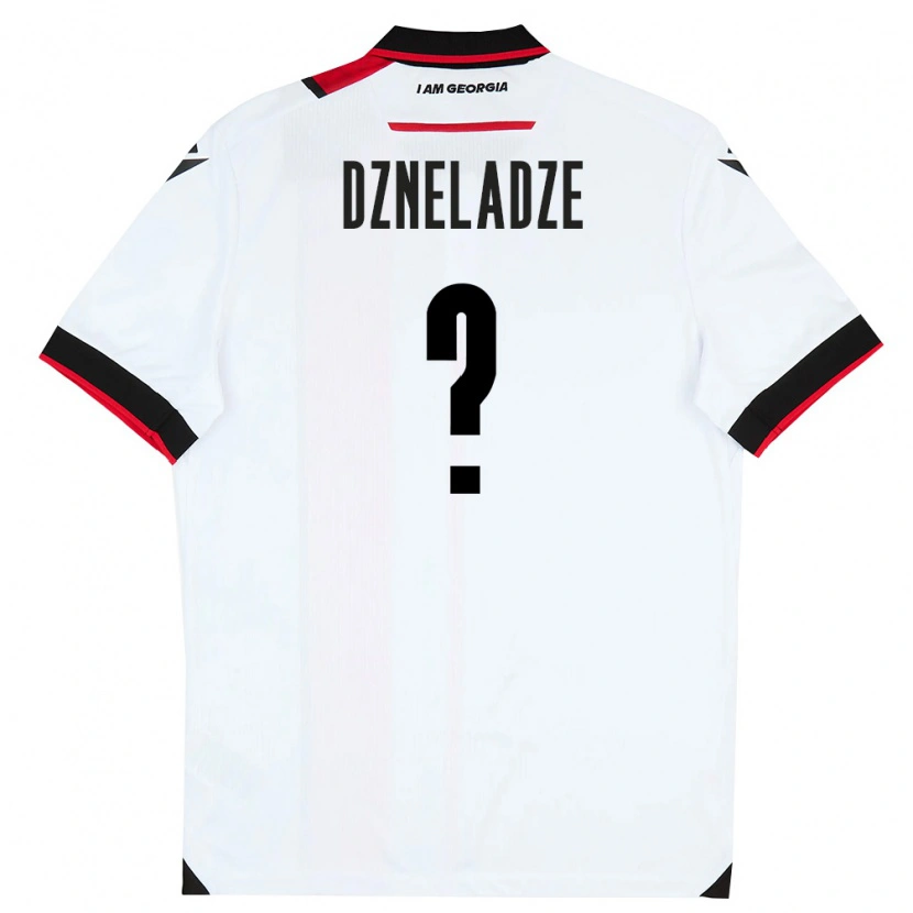 Danxen Men Georgia Anri Dzneladze #0 White Black Red Home Jersey 26-28 T-Shirt