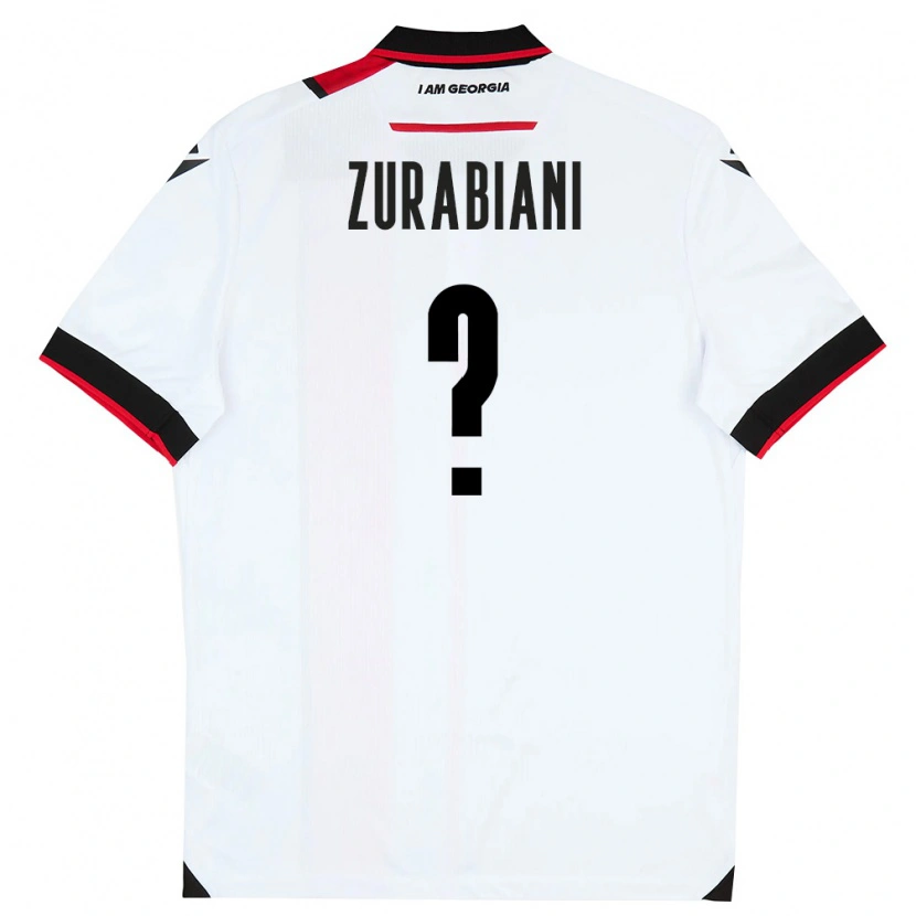 Danxen Men Georgia Davit Zurabiani #0 White Black Red Home Jersey 26-28 T-Shirt