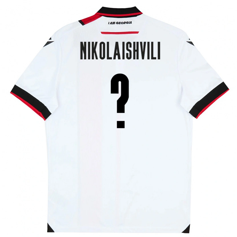 Danxen Men Georgia Giorgi Nikolaishvili #0 White Black Red Home Jersey 26-28 T-Shirt