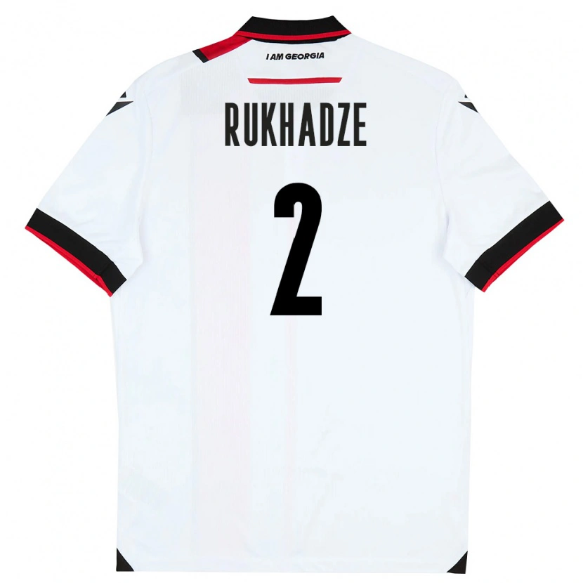 Danxen Men Georgia Zurab Rukhadze #2 White Black Red Home Jersey 26-28 T-Shirt