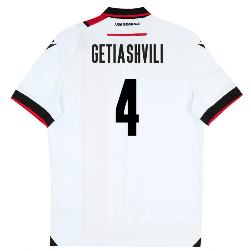 Danxen Men Georgia Alika Getiashvili #4 White Black Red Home Jersey 26-28 T-Shirt