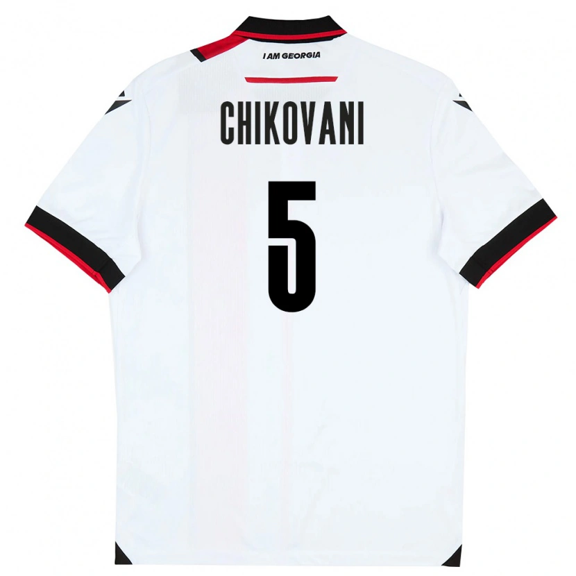 Danxen Men Georgia Nikoloz Chikovani #5 White Black Red Home Jersey 26-28 T-Shirt