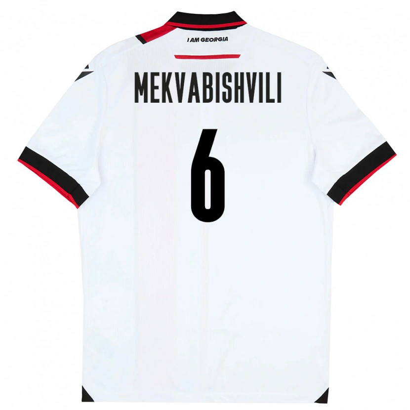 Danxen Men Georgia Anzor Mekvabishvili #6 White Black Red Home Jersey 26-28 T-Shirt