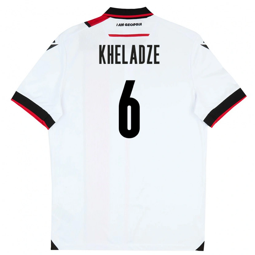 Danxen Men Georgia Luka Kheladze #6 White Black Red Home Jersey 26-28 T-Shirt