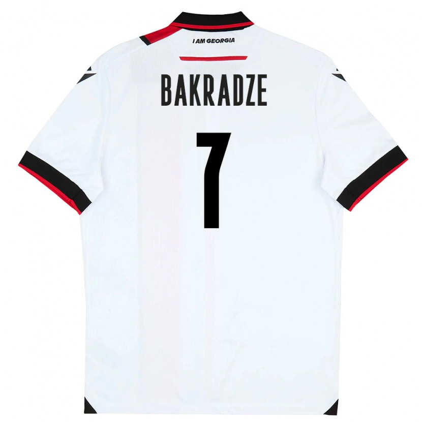 Danxen Men Georgia Teona Bakradze #7 White Black Red Home Jersey 26-28 T-Shirt