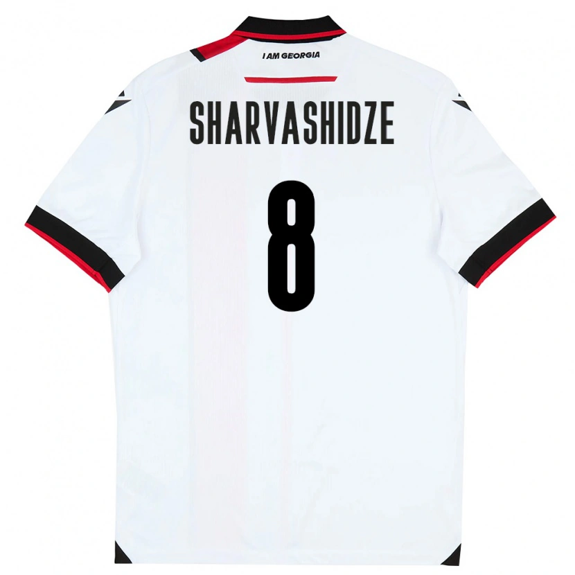 Danxen Men Georgia Saba Sharvashidze #8 White Black Red Home Jersey 26-28 T-Shirt